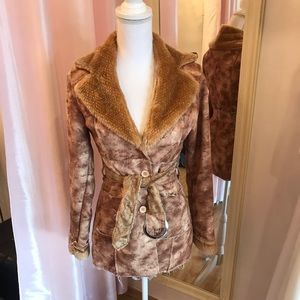 Brown faux soft leather jacket